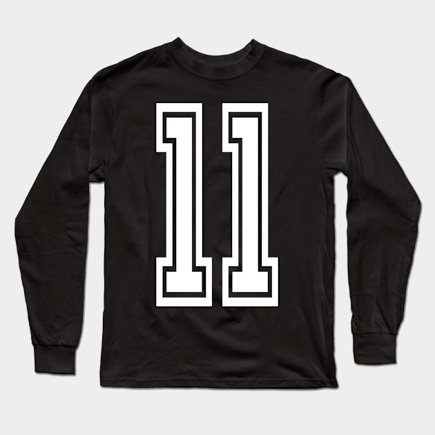 Numbers 11 for a sports team, group, or community Long Sleeve T-Shirt by DariBangAngga